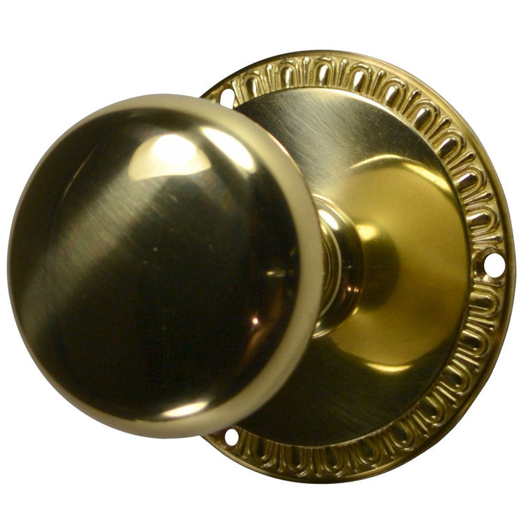 Egg & Dart Rosette Door Set with Round Brass Door Knobs (Several Finishes Available) COPPER MOUNTAIN HARDWARE