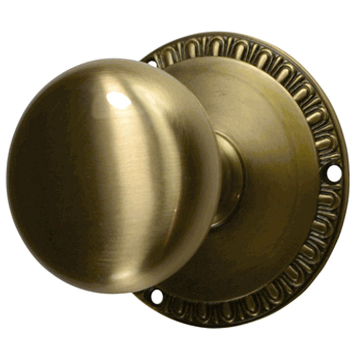 Egg & Dart Rosette Door Set with Round Brass Door Knobs (Several Finishes Available) COPPER MOUNTAIN HARDWARE