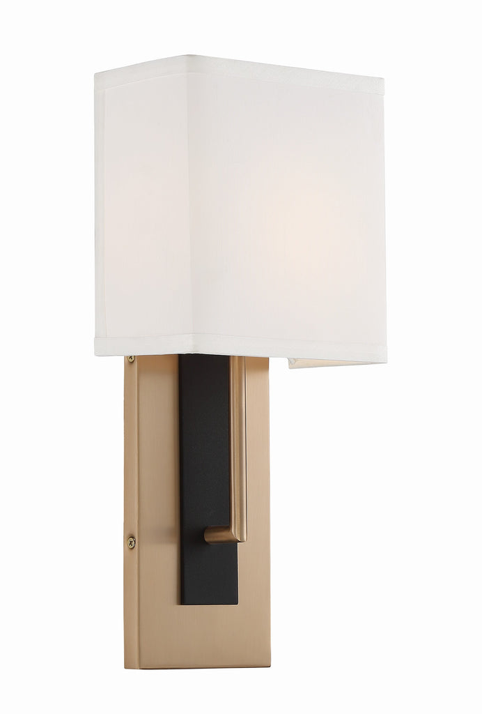 Crystorama Crystorama Brent 1 Light Vibrant Gold + Black Forged Sconce