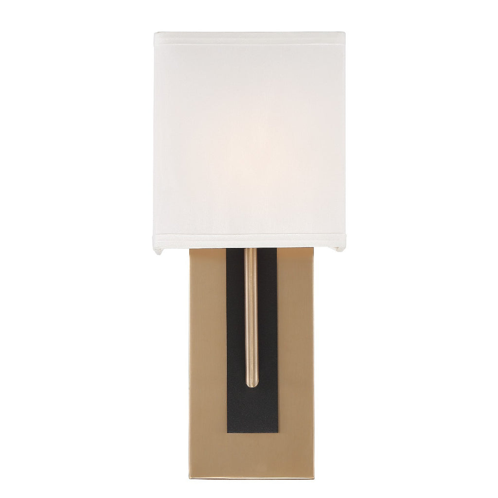 Crystorama Crystorama Brent 1 Light Vibrant Gold + Black Forged Sconce
