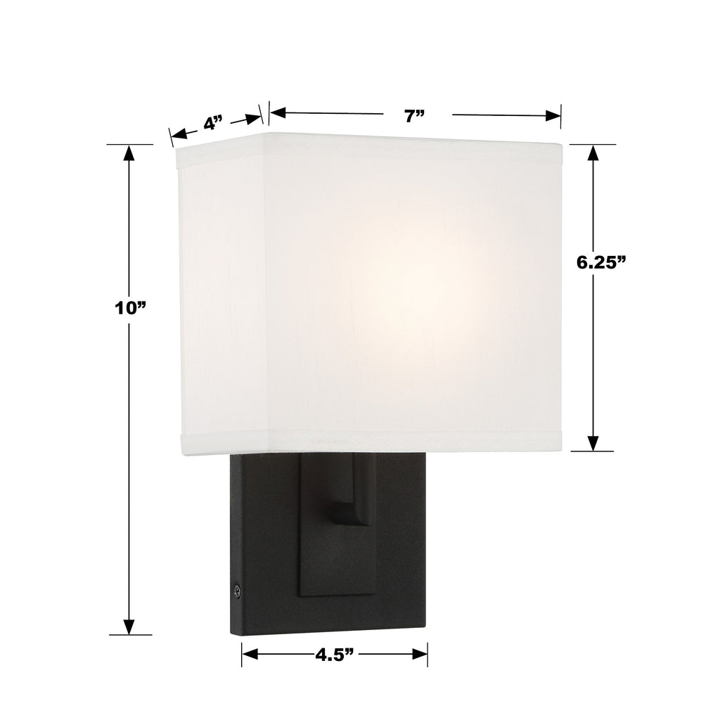 Crystorama Crystorama Brent 1 Light Black Forged Sconce