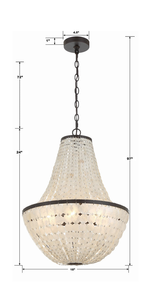 Crystorama Crystorama Brielle 6 Light Dark Bronze Chandelier