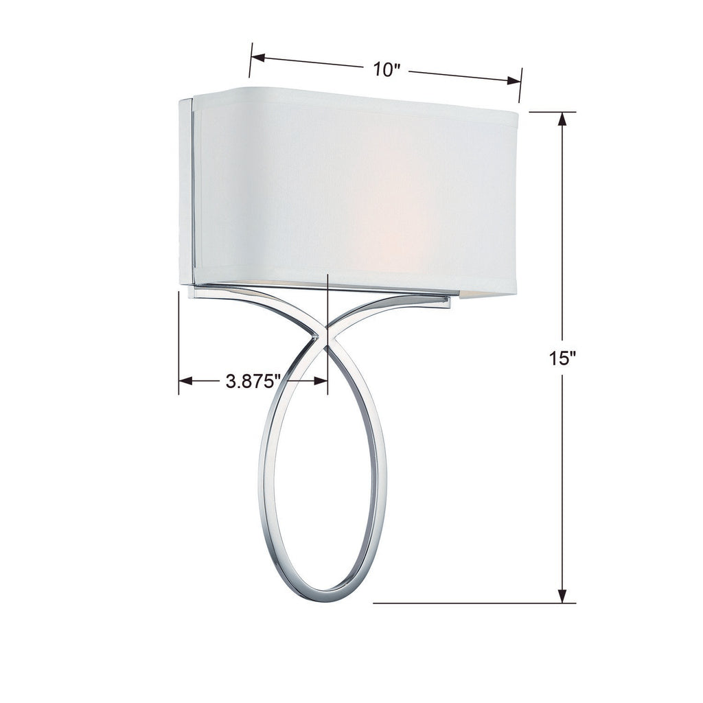 Crystorama Crystorama Brinkley 2 Light Polished Nickel Sconce