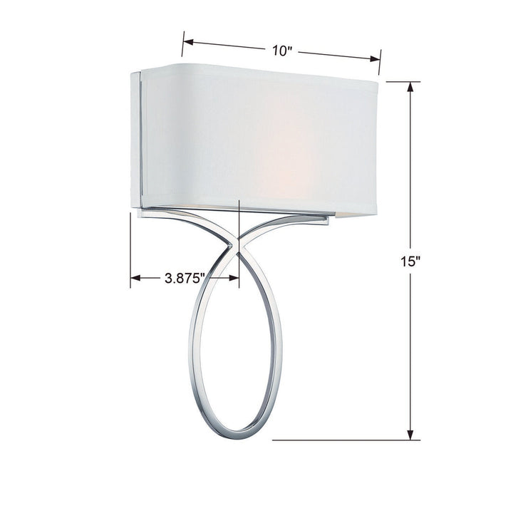 Crystorama Crystorama Brinkley 2 Light Polished Nickel Sconce