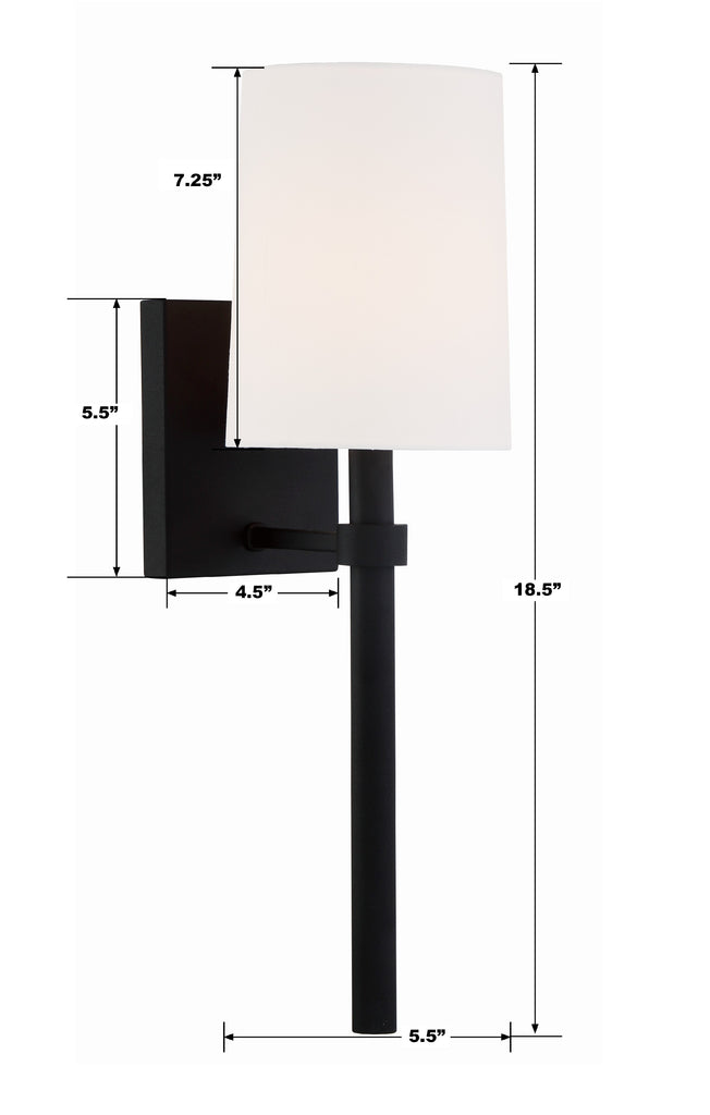Crystorama Crystorama Bromley 1 Light Black Forged Sconce