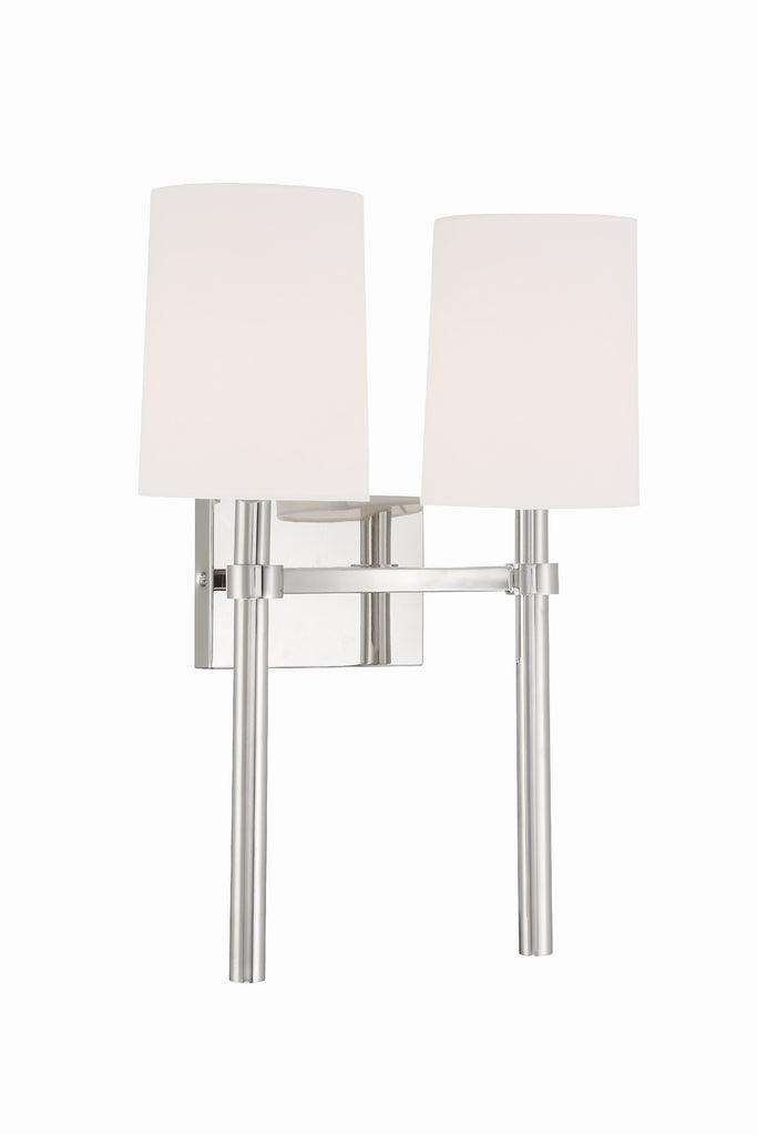 Crystorama Crystorama Bromley 2 Light Polished Nickel Sconce