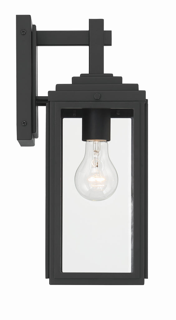 Byron 1 Light Matte Black Outdoor Sconce Crystorama