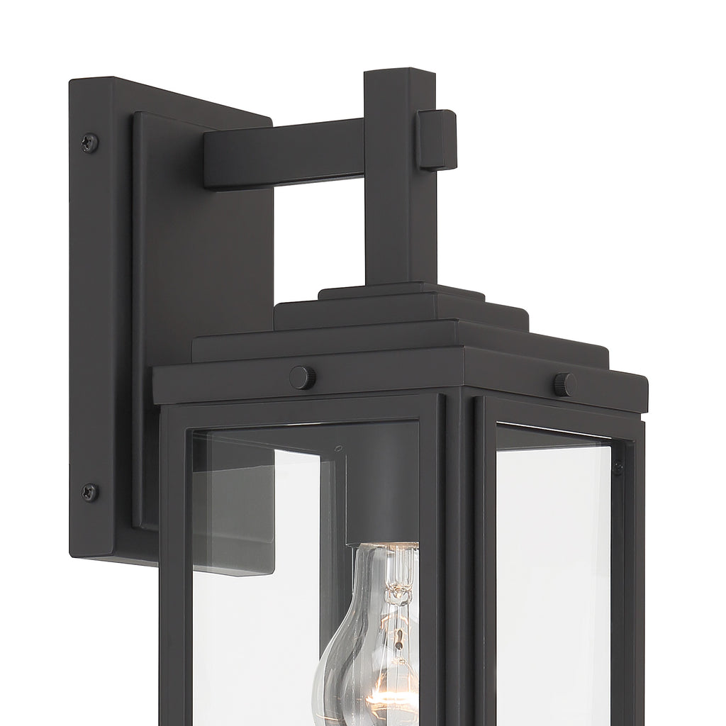 Byron 1 Light Matte Black Outdoor Sconce Crystorama