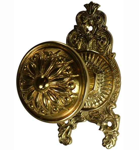 Ornate Victorian Rosette Door Set with Floral Imprint Door Knobs (Several Finishes Available) COPPER MOUNTAIN HARDWARE