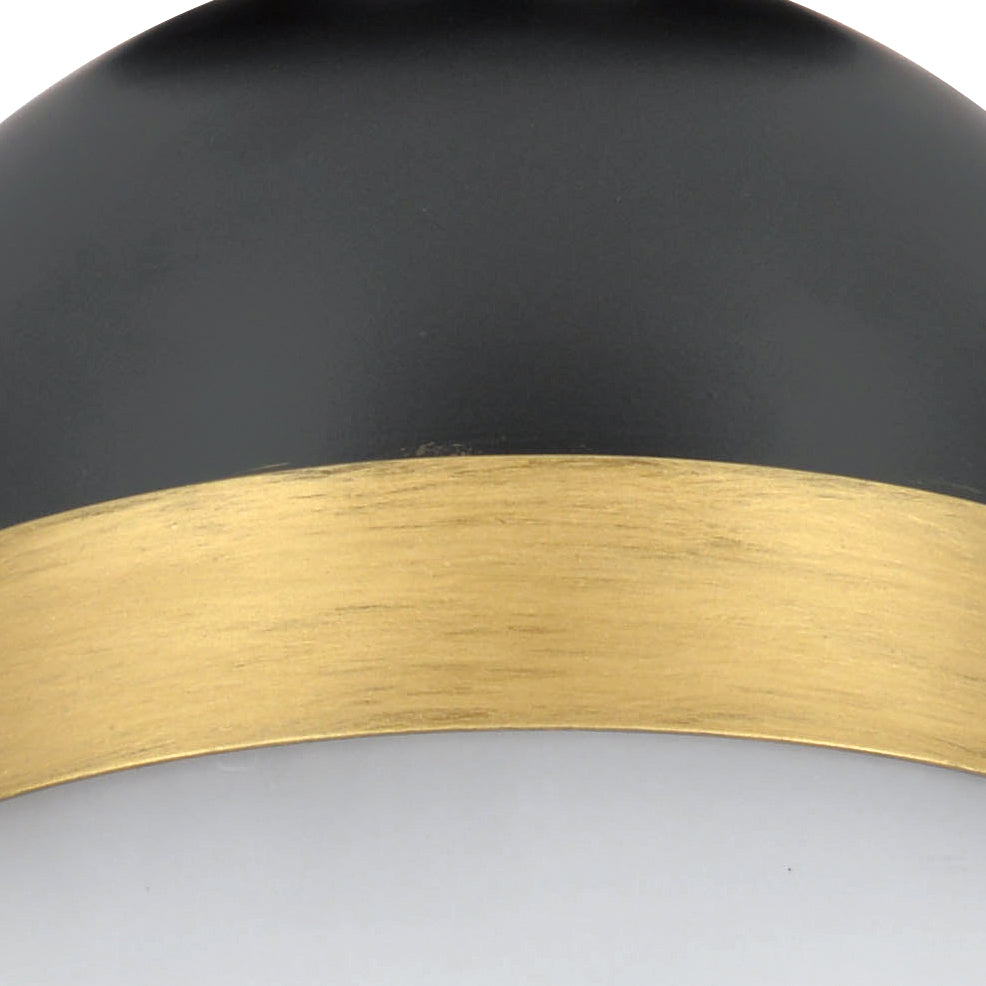 Brian Patrick Flynn Capsule 1 Light Matte Black + Textured Gold Outdoor Semi Flush Mount Crystorama