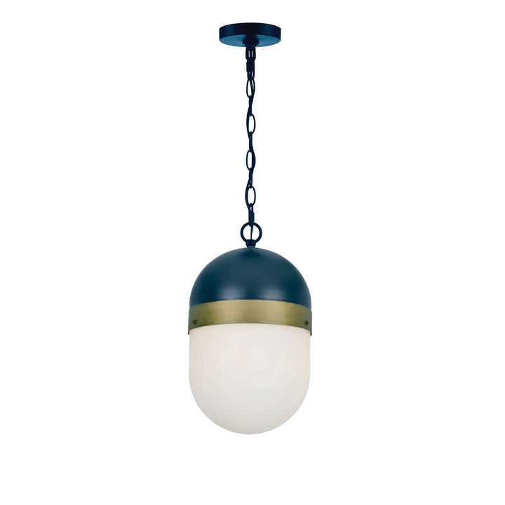 Brian Patrick Flynn Capsule 1 Light Matte Black + Textured Gold Outdoor Pendant Crystorama