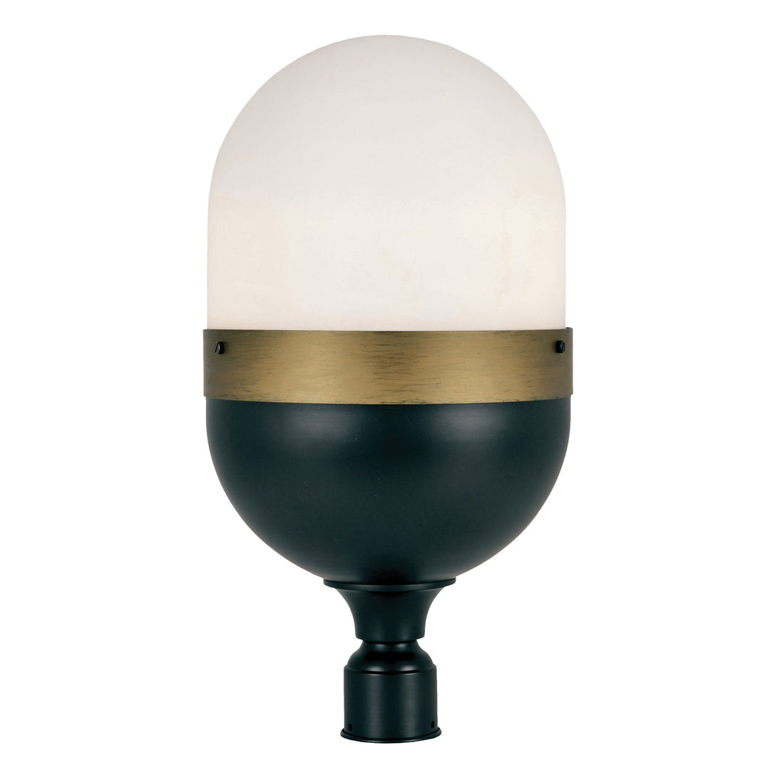 Brian Patrick Flynn Capsule 3 Light Matte Black + Textured Gold Outdoor Post Crystorama