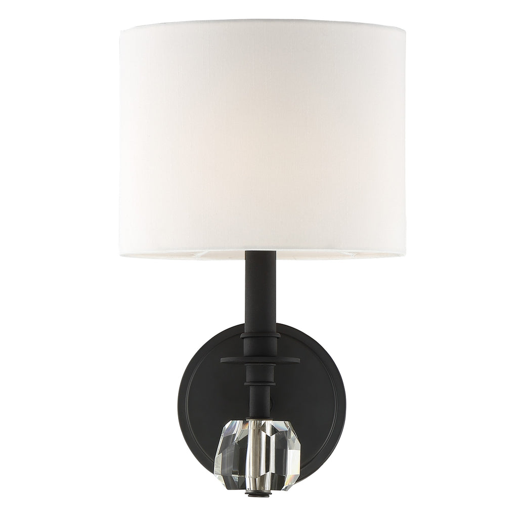 Crystorama Crystorama Chimes 1 Light Black Forged Sconce