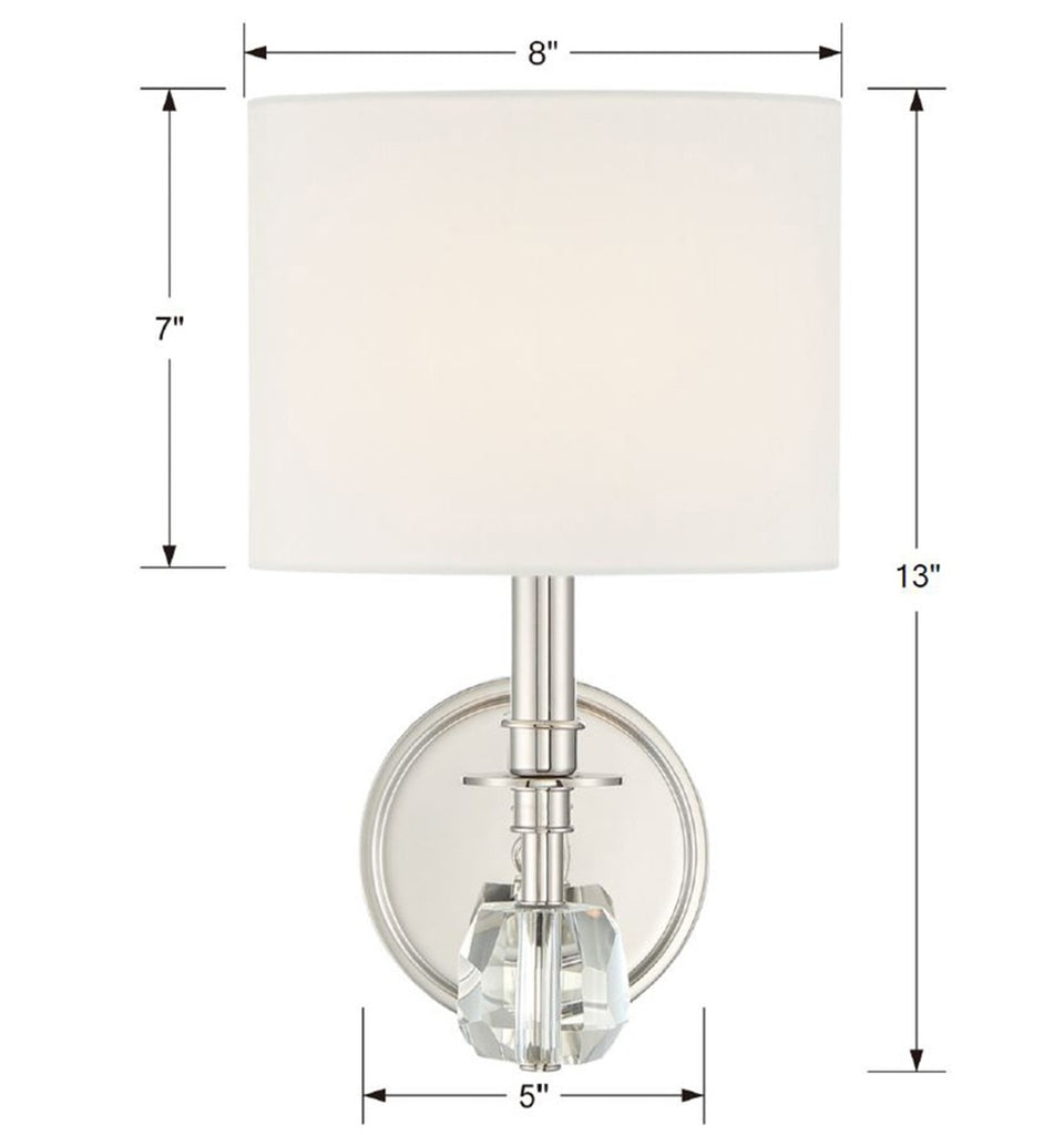 Crystorama Crystorama Chimes 1 Light Polished Nickel Sconce