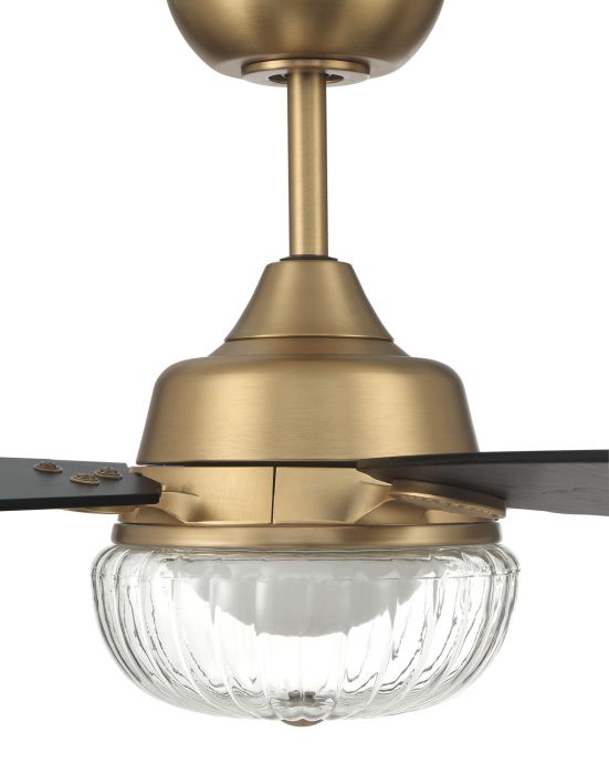 ##Antique Hardware## 52" Chandler in Satin Brass w/ Flat Black/Black Walnut Blades