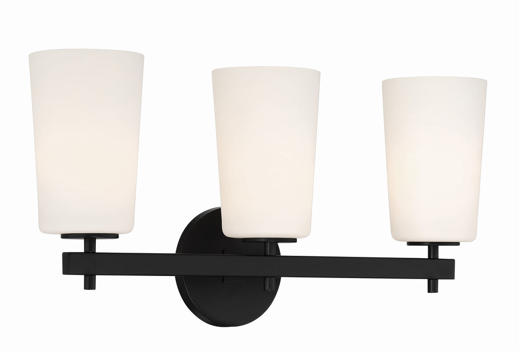 Colton 3 Light Black Bathroom Vanity Crystorama