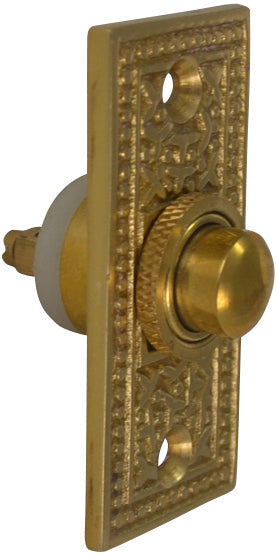 Solid Brass Rice Pattern Door Bell (Several Finishes Available) COPPER MOUNTAIN HARDWARE