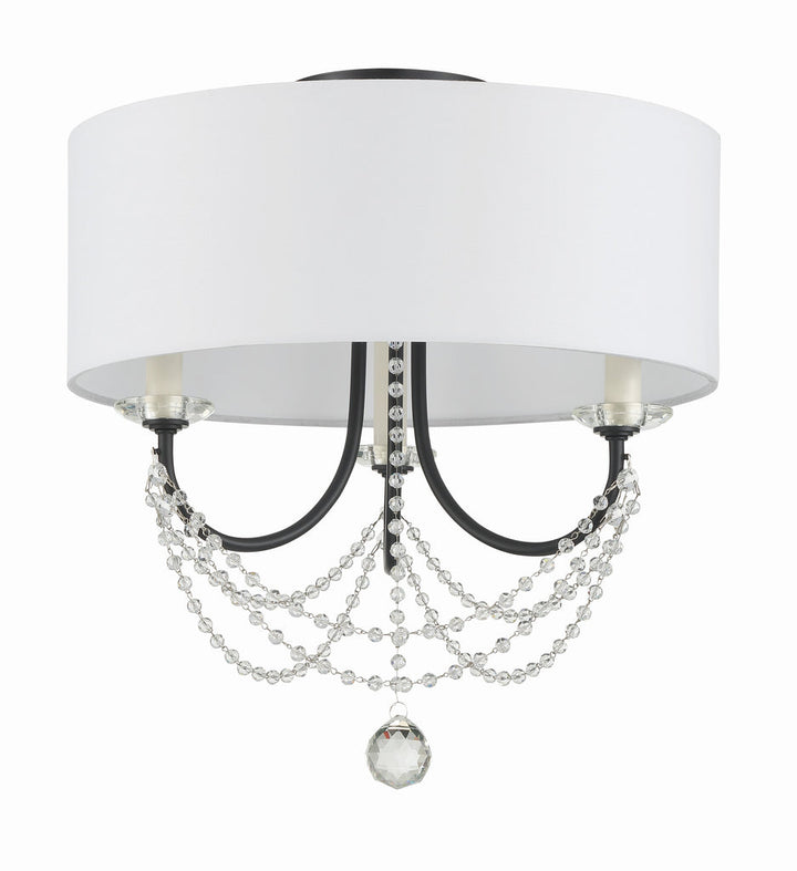 Crystorama Crystorama Delilah 3 Light Matte Black Semi Flush Mount