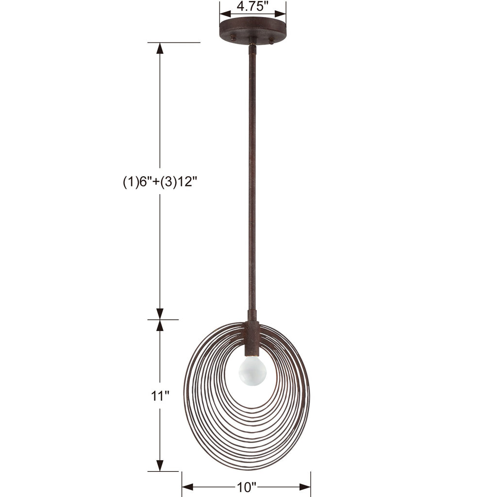 Crystorama Crystorama Doral 1 Light Forged Bronze Mini Pendant