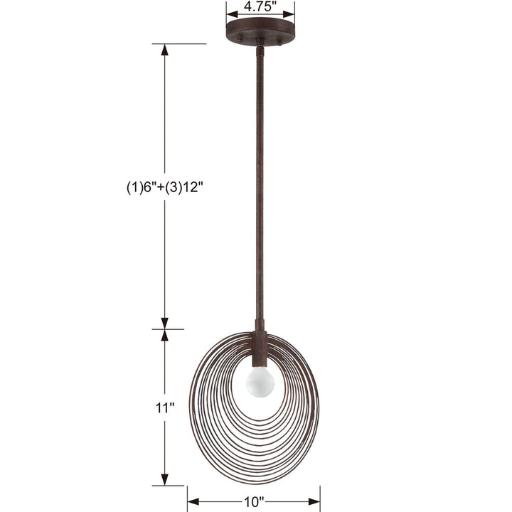 Crystorama Crystorama Doral 1 Light Forged Bronze Mini Pendant