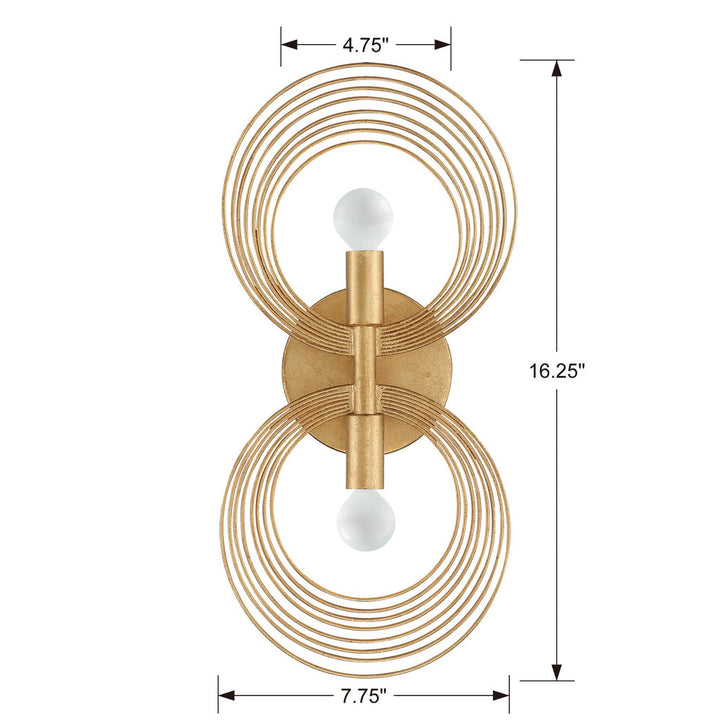 Crystorama Crystorama Doral 2 Light Renaissance Gold Sconce