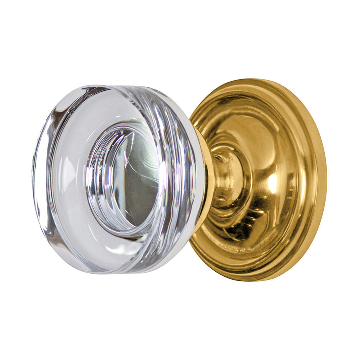 Traditional Rosette Door Set with Disc Crystal Door Knobs (Several Finishes Available)