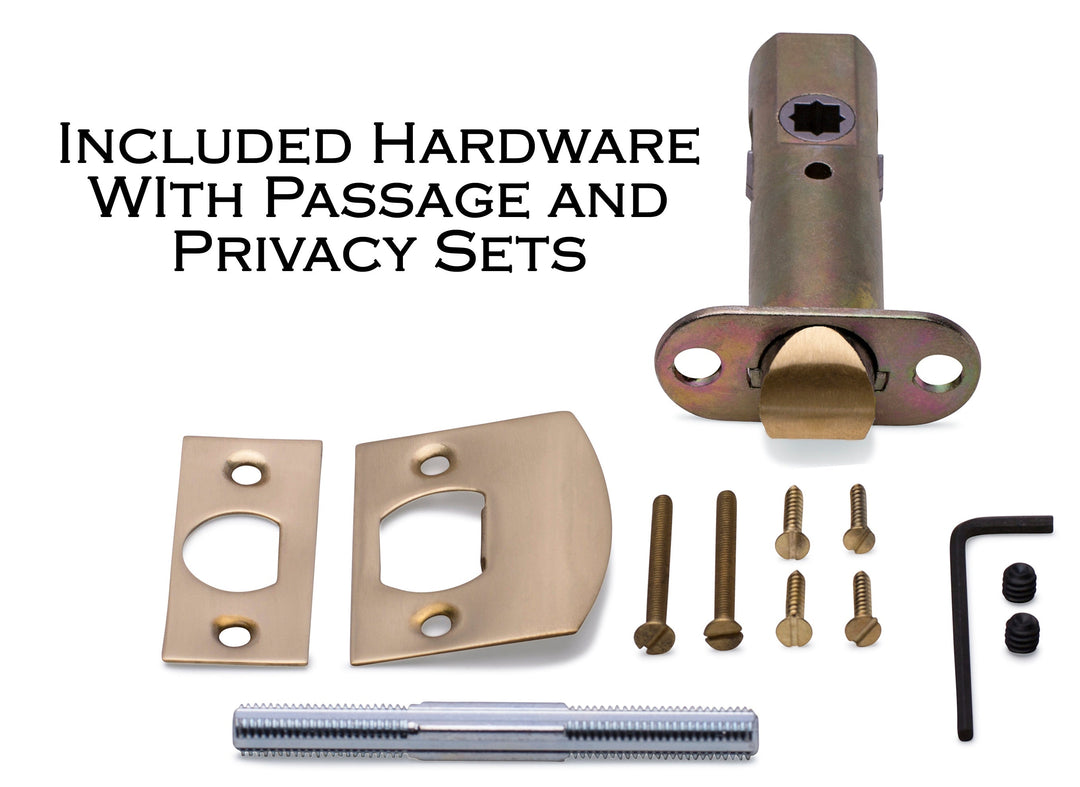 Craftsman Backplate Door Set with Fluted Crystal Door Knobs (Several Finishes Available) COPPER MOUNTAIN HARDWARE