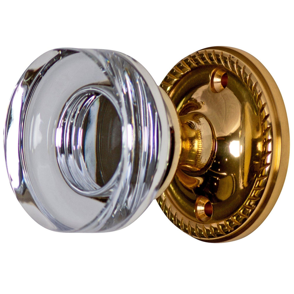 Georgian Roped Rosette Door Set with Disc Crystal Door Knobs (Several Finishes Available) COPPER MOUNTAIN HARDWARE