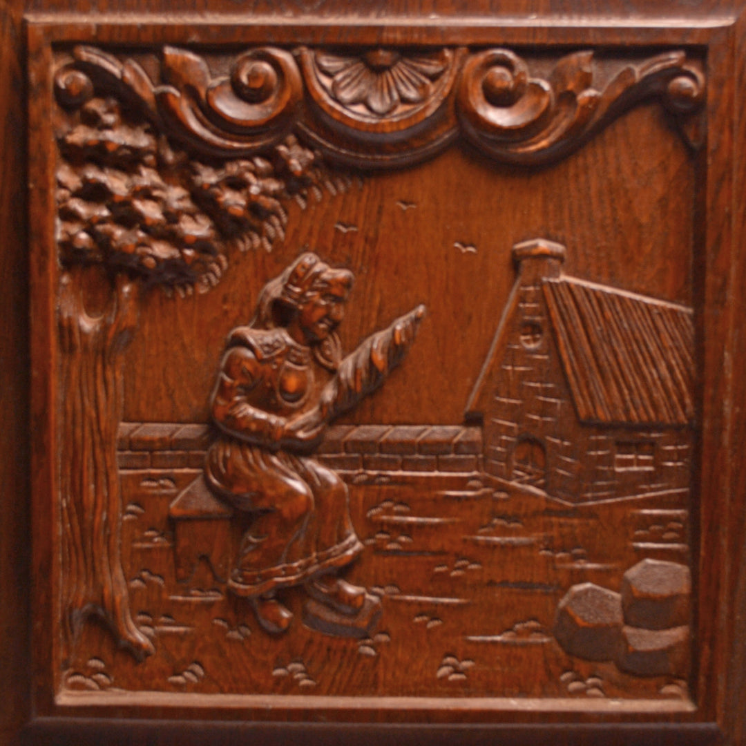Wooden Oak Cabinet Doors with Carved Design (Pair) COPPER MOUNTAIN HARDWARE