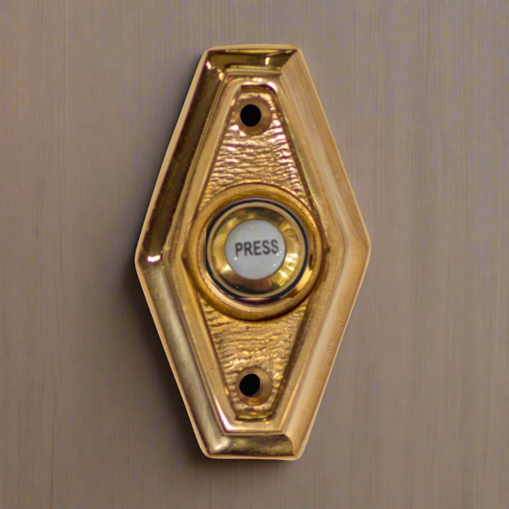 2 1/2 Inch Solid Brass Art Deco Style Doorbell Button (Several Finishes Available) COPPER MOUNTAIN HARDWARE