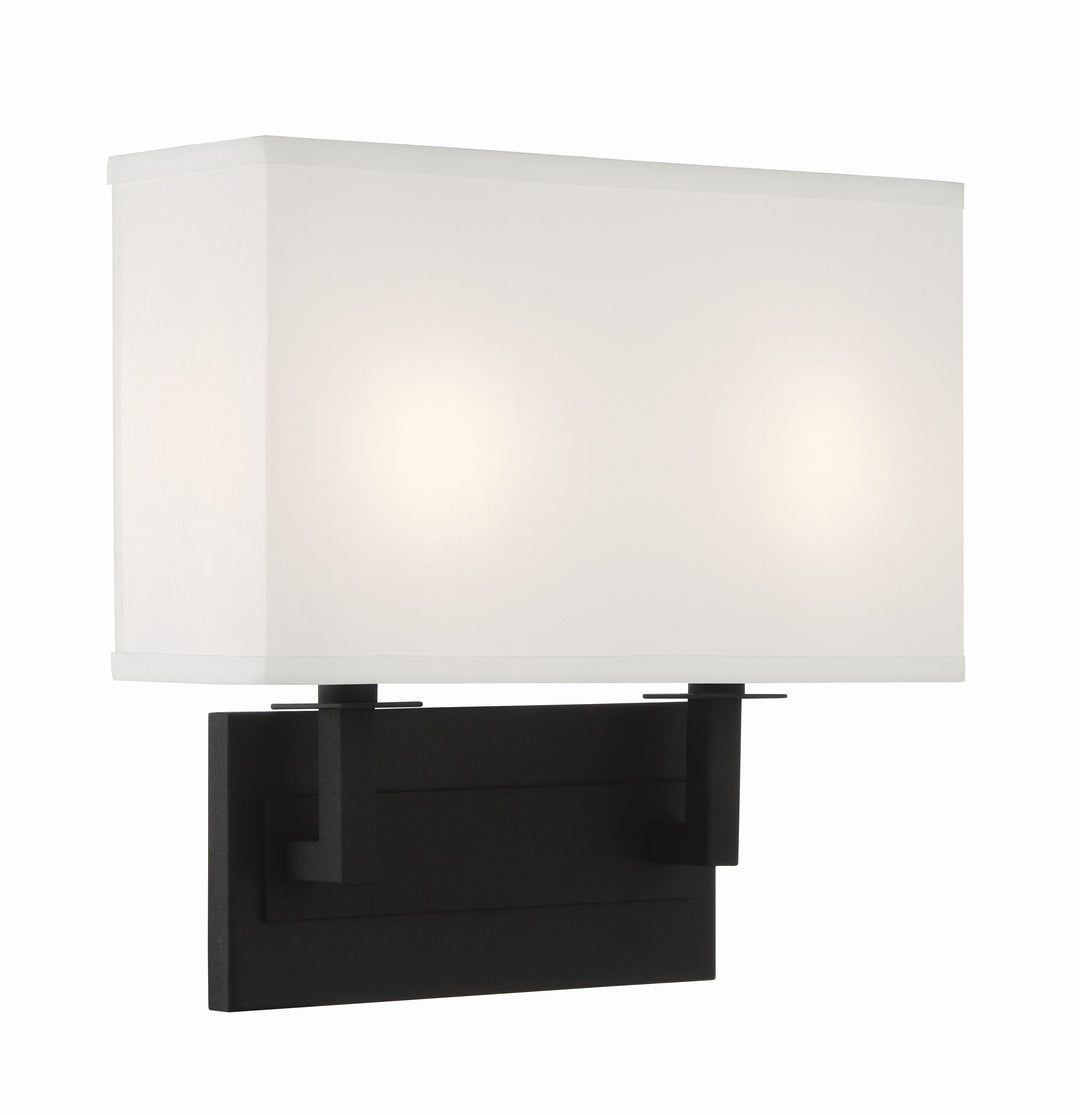 Crystorama Crystorama Durham 2 Light Black Forged Sconce