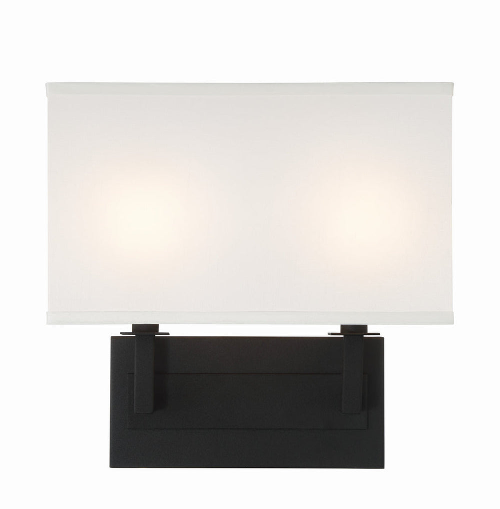 Crystorama Crystorama Durham 2 Light Black Forged Sconce
