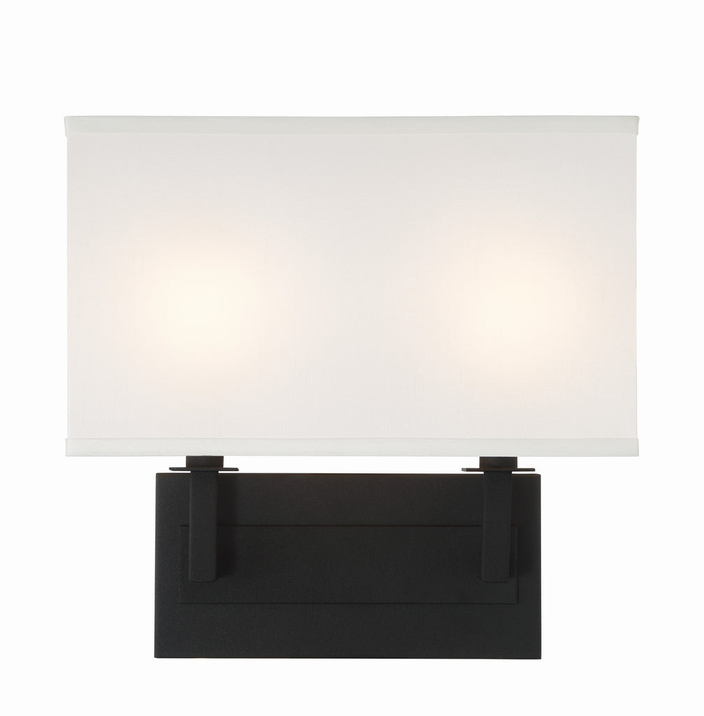 Crystorama Crystorama Durham 2 Light Black Forged Sconce