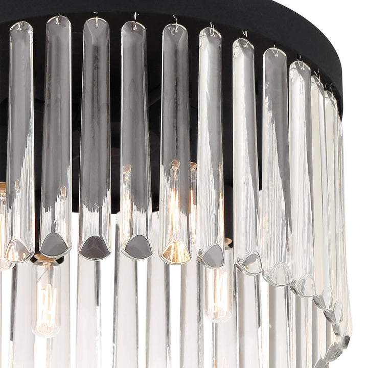 Emory 4 Light Black Forged Flush Mount Crystorama