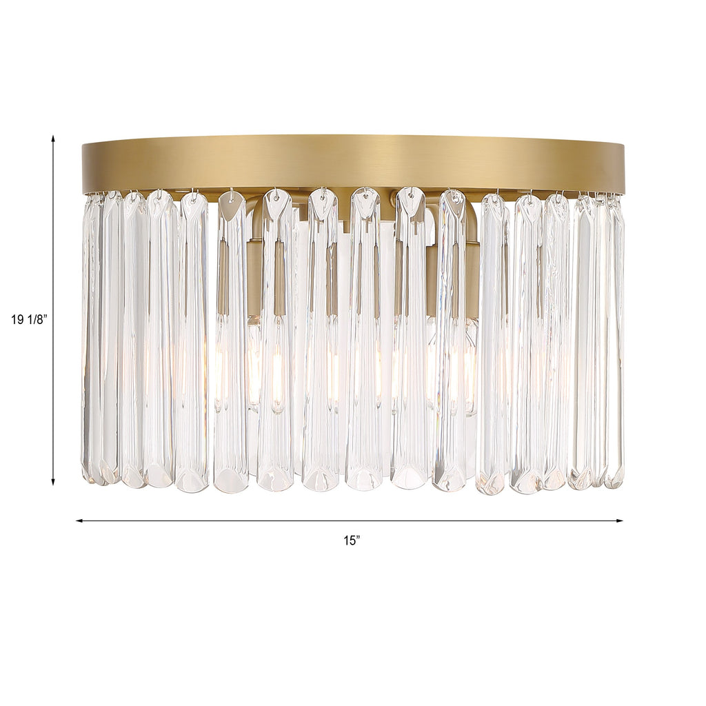 Emory 4 Light Modern Gold Flush Mount Crystorama