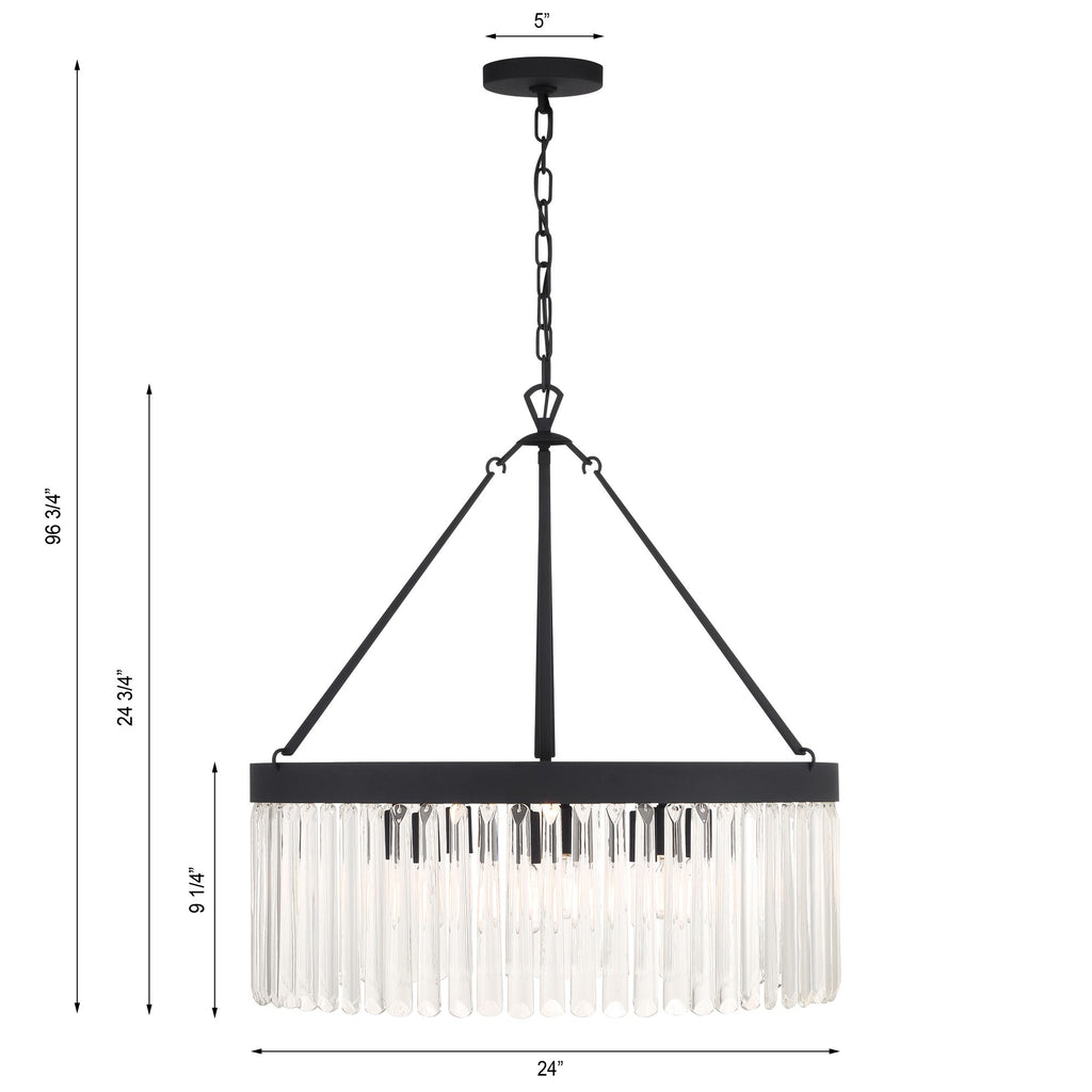 Crystorama Crystorama Emory 8 Light Black Forged Chandelier