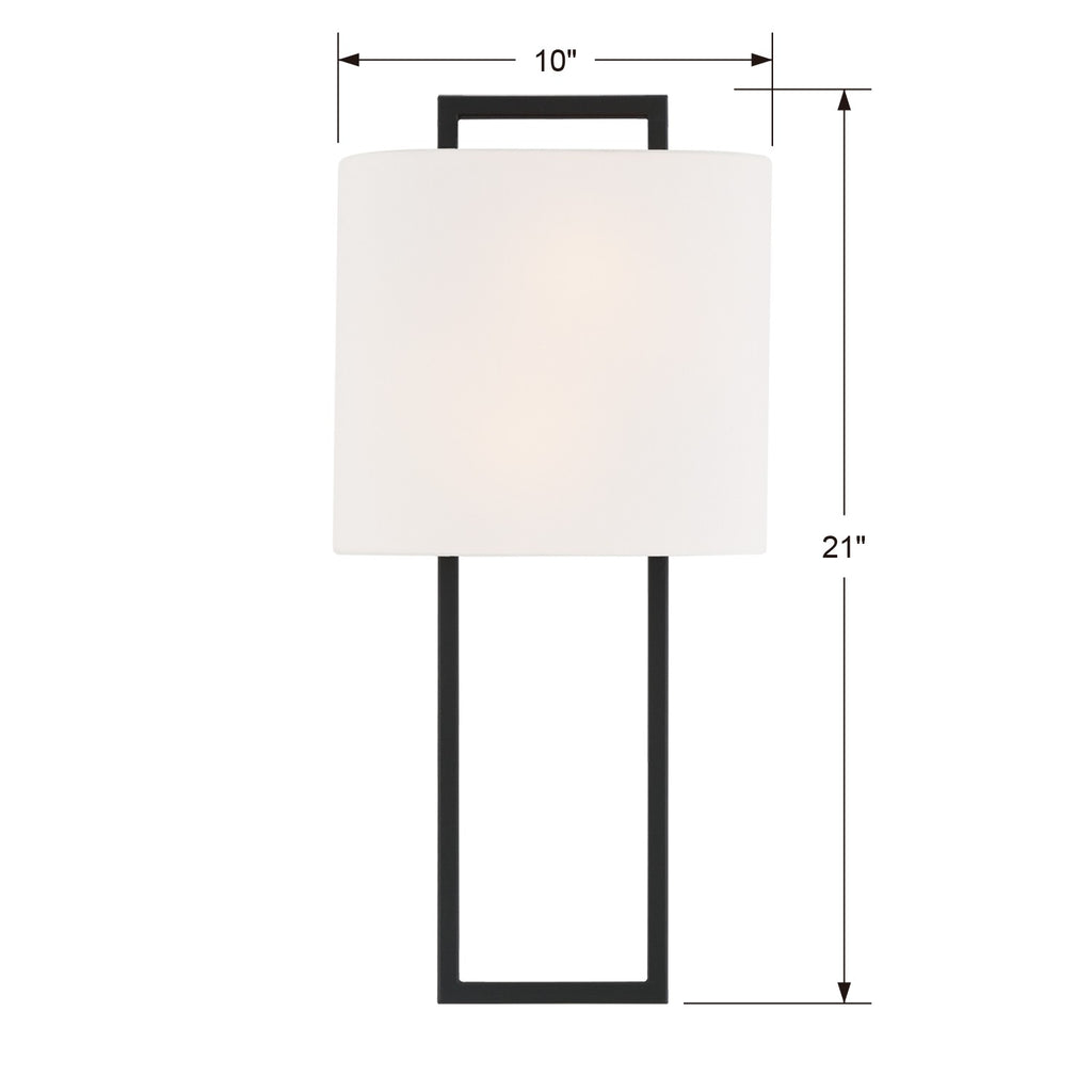 Crystorama Crystorama Fremont 2 Light Black Forged Sconce