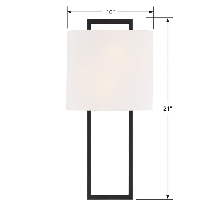 Crystorama Crystorama Fremont 2 Light Black Forged Sconce