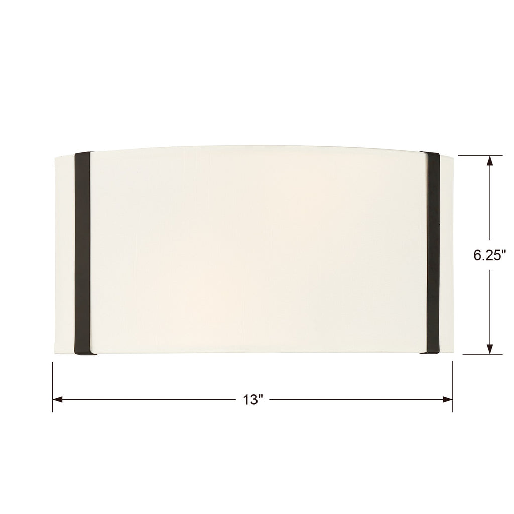 Crystorama Crystorama Fulton 2 Light Black Sconce
