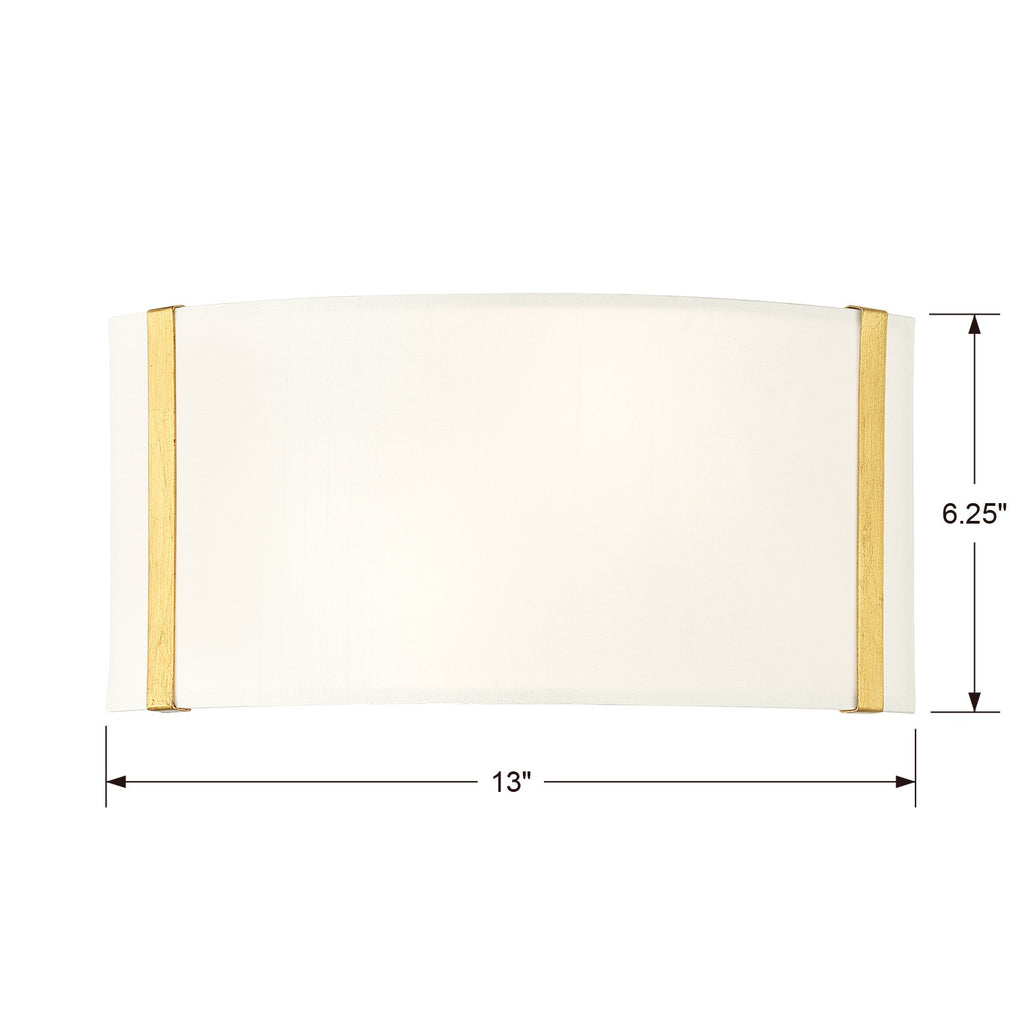 Crystorama Crystorama Fulton 2 Light Antique Gold Sconce
