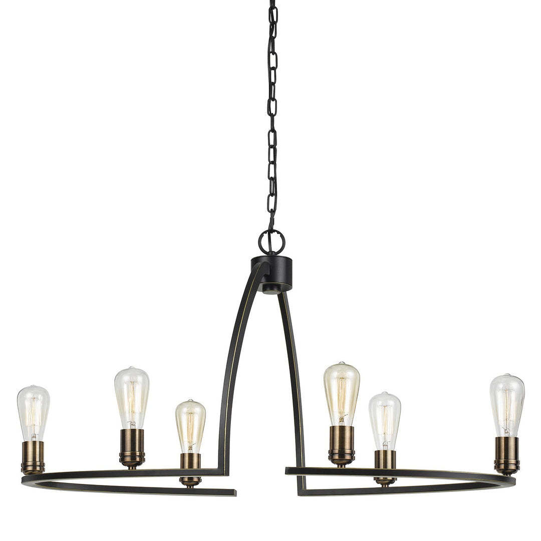 60W X 6 KINDER METAL 6 LIGHT CHANDELIER (EDISON BULBS NOT INCLUDED) Cal Lighting