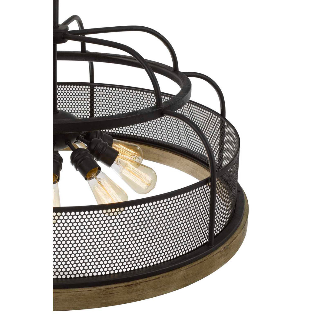 AKAKI 60W X 9 METAL/PINE WOOD CHANDELIER  (EDISON BULBS NOT INCLUDED) Cal Lighting