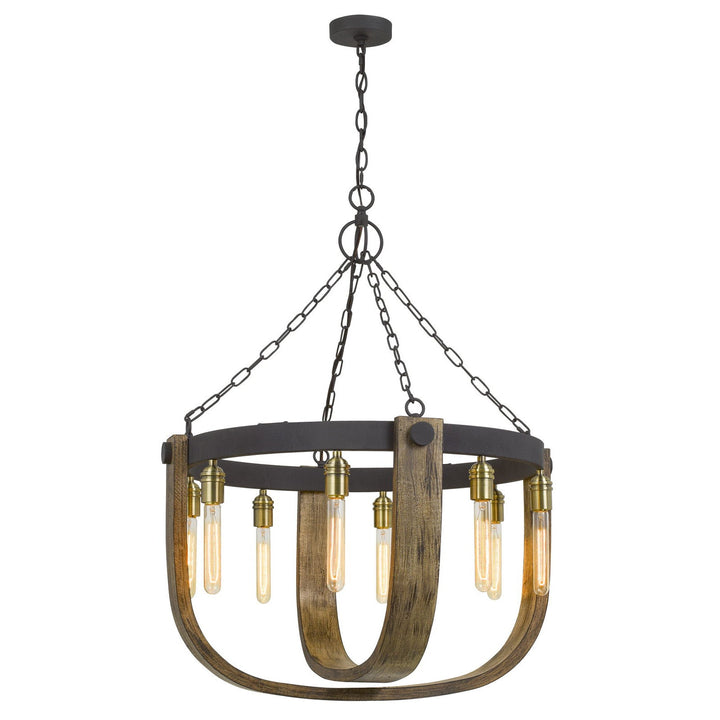 60W X 8 APULIA METAL/WOOD CHANDELIER (EDISON BULBS ARE NOT INCLUDED) Cal Lighting