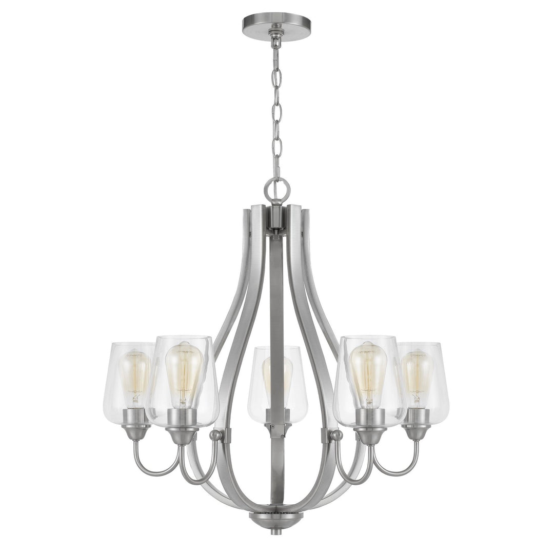 NEWPORT METAL CHANDELIER WITH GLASS SHADES Cal Lighting
