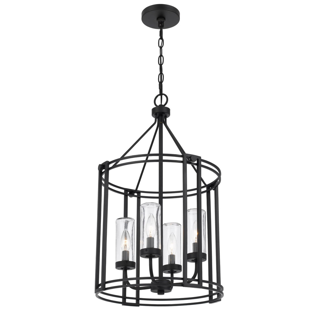 LUTON CAGE METAL CHANDELIER WITH GLASS SHADES Cal Lighting