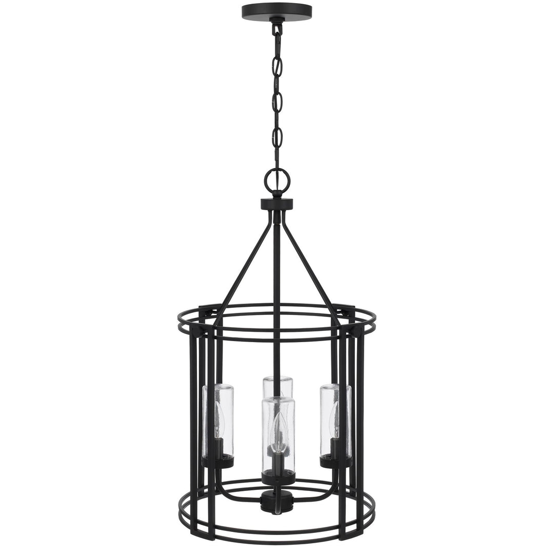 LUTON CAGE METAL CHANDELIER WITH GLASS SHADES Cal Lighting