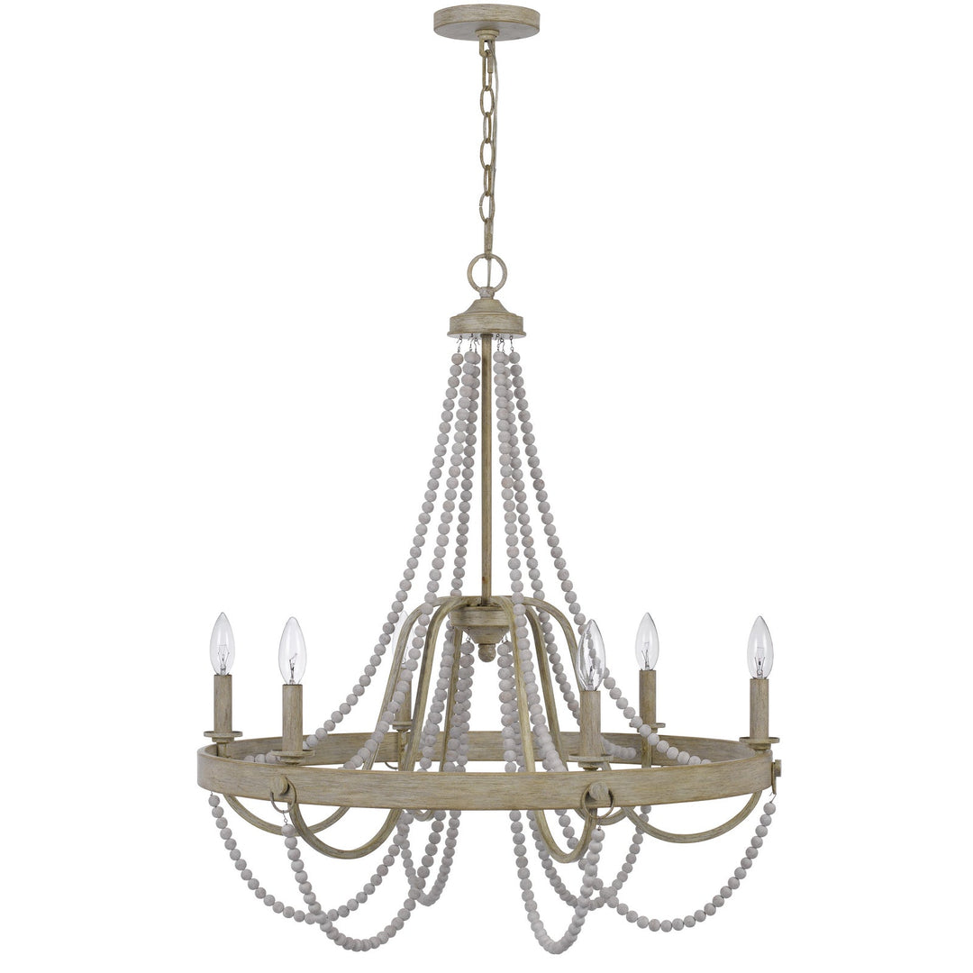 60W X 6 MACON BEADED METAL CHANDELIER Cal Lighting