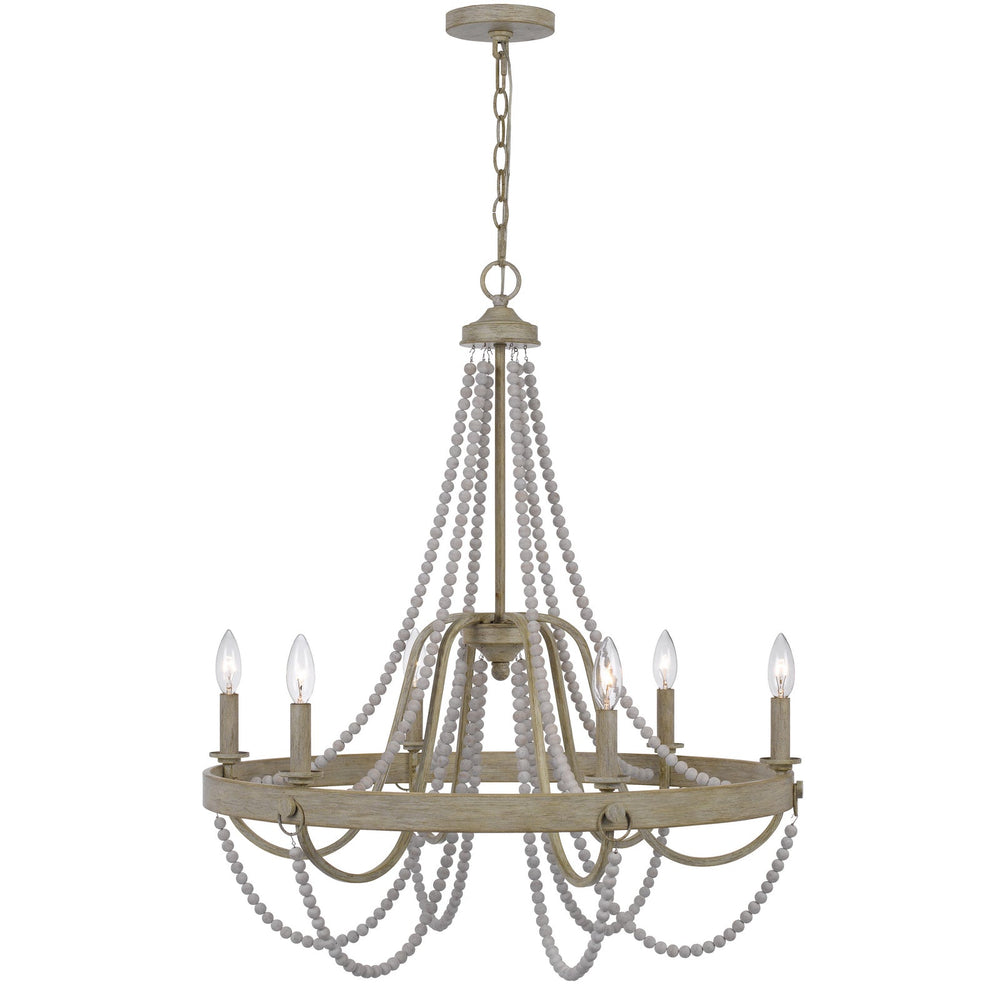 60W X 6 MACON BEADED METAL CHANDELIER Cal Lighting