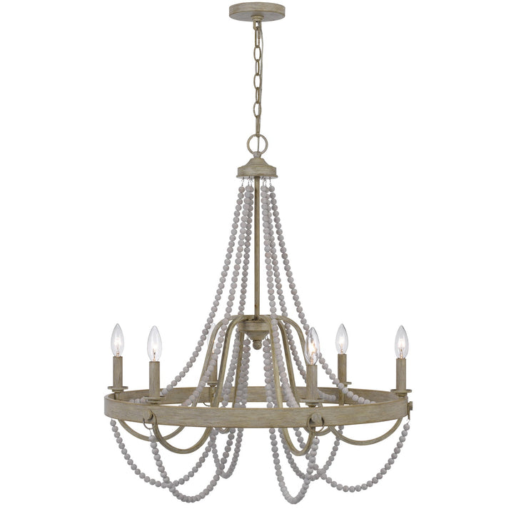 60W X 6 MACON BEADED METAL CHANDELIER Cal Lighting
