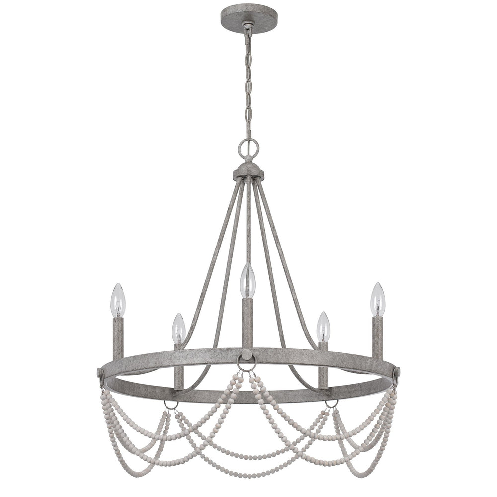 60W X 5 ANNISTON BEADED METAL CHANDELIER Cal Lighting